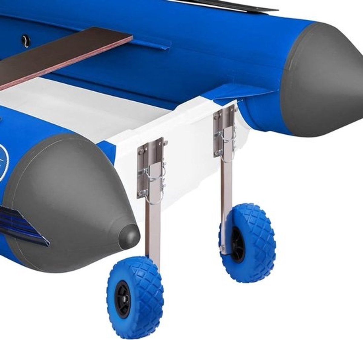 Achterwielen Rubberboot - Transportwielen Boot - Boot Verplaatsen - Roestvrij Staal - 150 kg Draaglast - Blauw