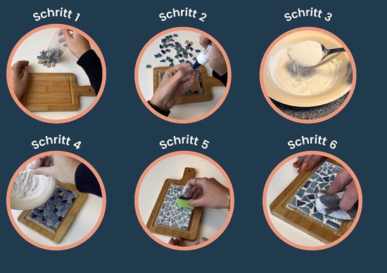 Creations mozaïek DIY borrelplank blauw creatief knutselpakket — afbeelding 3