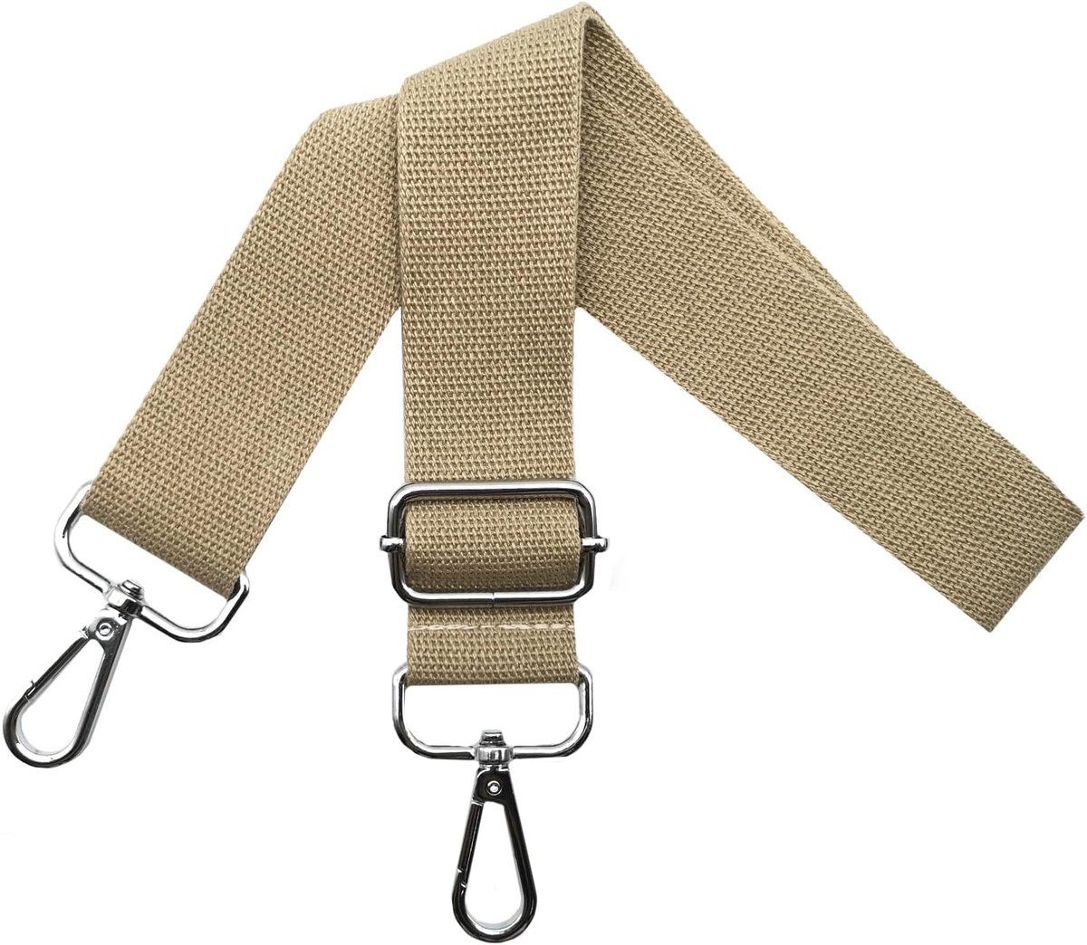 Tasriemen om te wisselen, schouderriem, tas, tasriem, verstelbaar, breed, 3,9 cm, met zilveren karabijnhaak, draagriem voor handtassen, dames, tasband, tassen, kaki, Q10