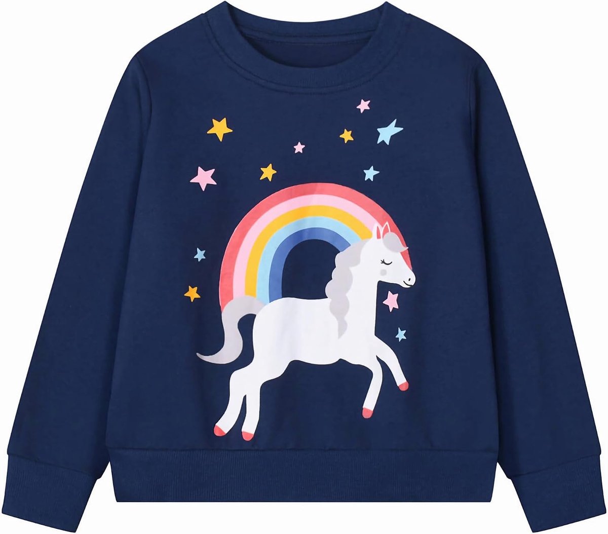 Sweatshirt Meisjes 100% katoen Meisjes Sweaters Casual Jumper voor Kinderen Ronde Hals Eenhoorn Pullover Mode Herfst Winter Kleding Leeftijd 2-9 Jaar