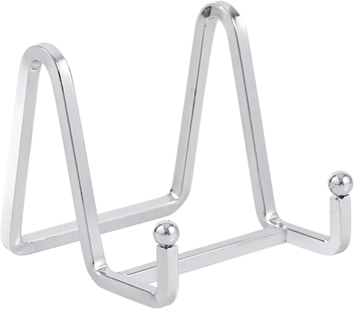 Plaathouder ezel displaystandaard - 3 inch metalen plaatstandaards voor weergave - Tafelblad Picture Stand - Zilveren ijzeren ezels voor displayfoto's | fotolijsten | Boek | Decoratieve platen | Plaque - 1 Pack