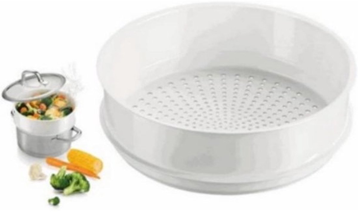 Stoominzet Ronde - Kookaccessoire - Gezond Koken - Veelzijdig Gebruik - Niet Gespecificeerd - Wit