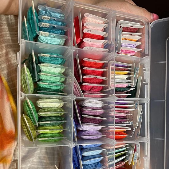 Spoelen, kunststof borduurgaren, kaarten, witte kruissteek, garenkaarten met floss winder garenspoelen voor handwerk, doe-het-zelf borduurwerk, naaien, wit — afbeelding 3