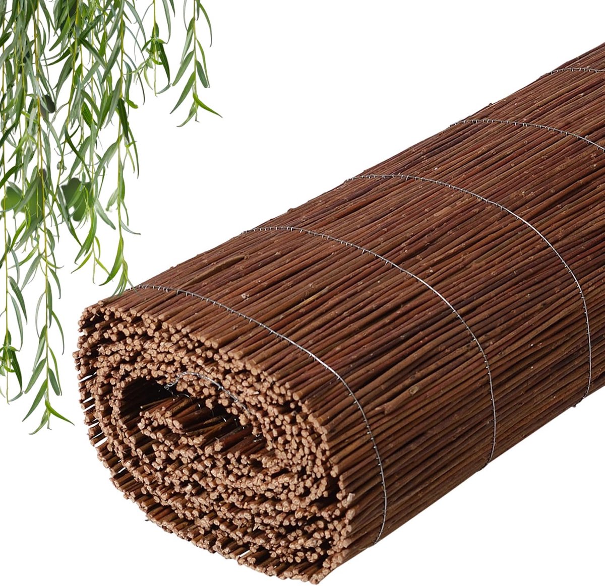 Natuurlijke wilgenmat, balkonmat, inkijkbescherming - geniet van privacy in stijlvol design, hoogwaardige, duurzame mat van natuurlijke materialen voor je balkon, wilgenmat 140 x 500 cm