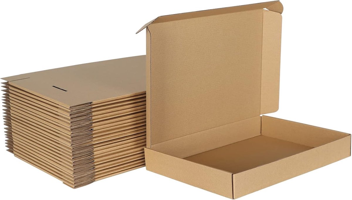 25 stuks Maxibriefkarton 350 x 250 x 50 mm DIN A4 Bruin Maxibrief Verzenddoos voor DHL DPD GLS Hermes vrachtbrieven, boekenzendingen, cadeaudoos