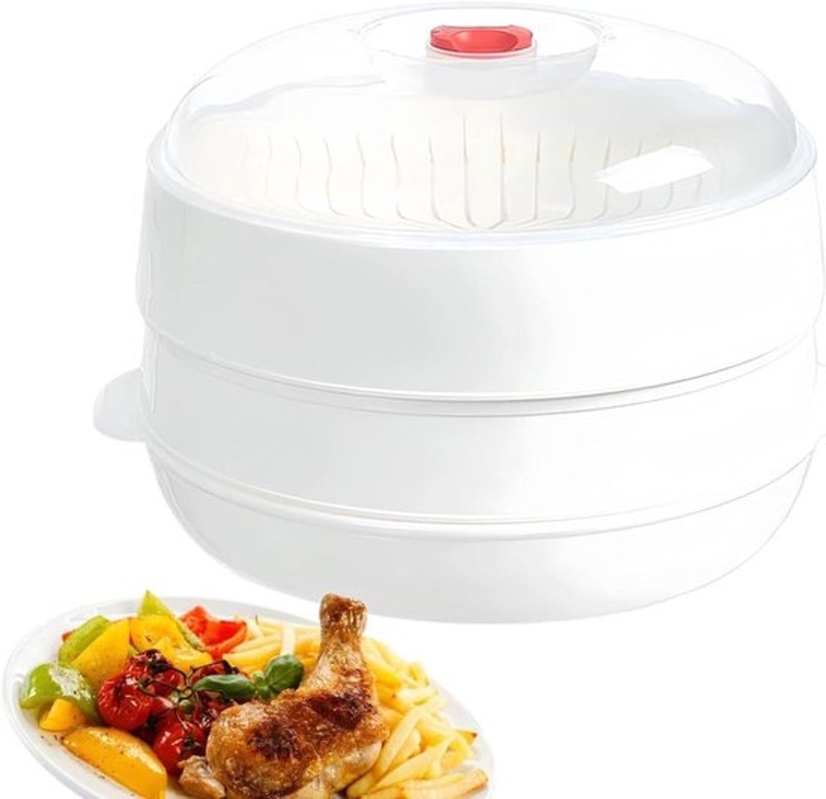 Magnetron Stoompan - Groente Stomer - Gezond Koken - Dubbel Verdikt Ontwerp - Niet Gespecificeerd - Transparant
