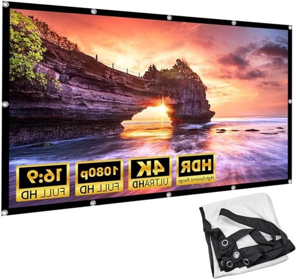 Projectiescherm - Filmscherm Beamer - Thuisbioscoop Creëren - Kreukvrij Polyester - 120 inch 16:9 - Wit