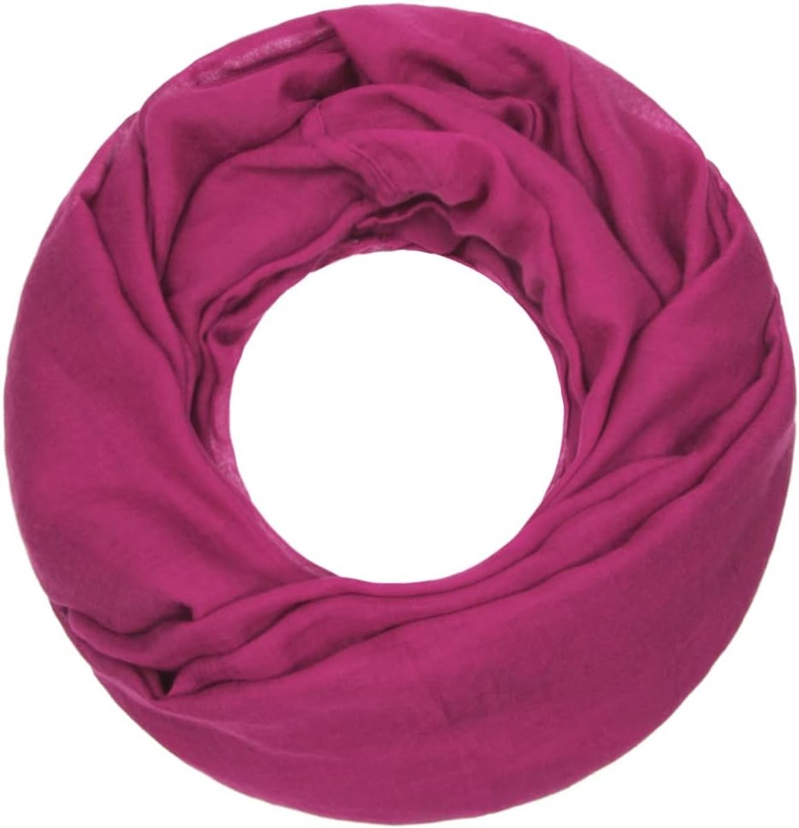 Loop Cary Basic sjaal dames sjaal colsjaal ronde sjaal halsdoeken effen loopsjaal eenkleurig, Magenta 1