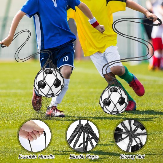 Voetbalnet, net voor voetbaltraining, accessoires voor terugkeeroefeningen voor balmaten (3, 4, 5), zwart — afbeelding 5