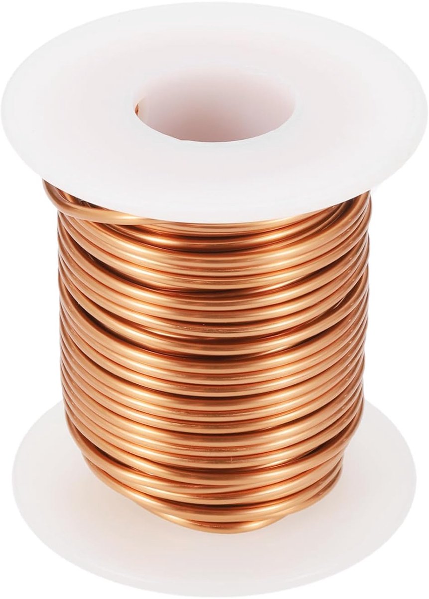 Koperlak draad 1,6 mm, 14 AWG, geïsoleerd tot 155 °C koperdraad, lakdraad voor transformatoren, handwerk, elektriciteit en doe-het-zelf (226,8 g)