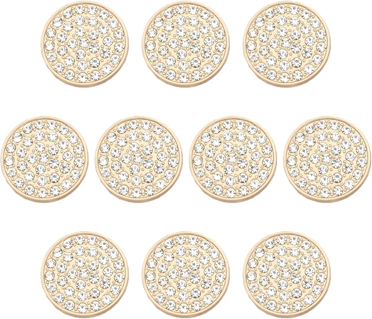10 Elegante Dirndl Traditionele Knoppen Goud Voor Het Naaien Met Steentjes (G10G 15mm)