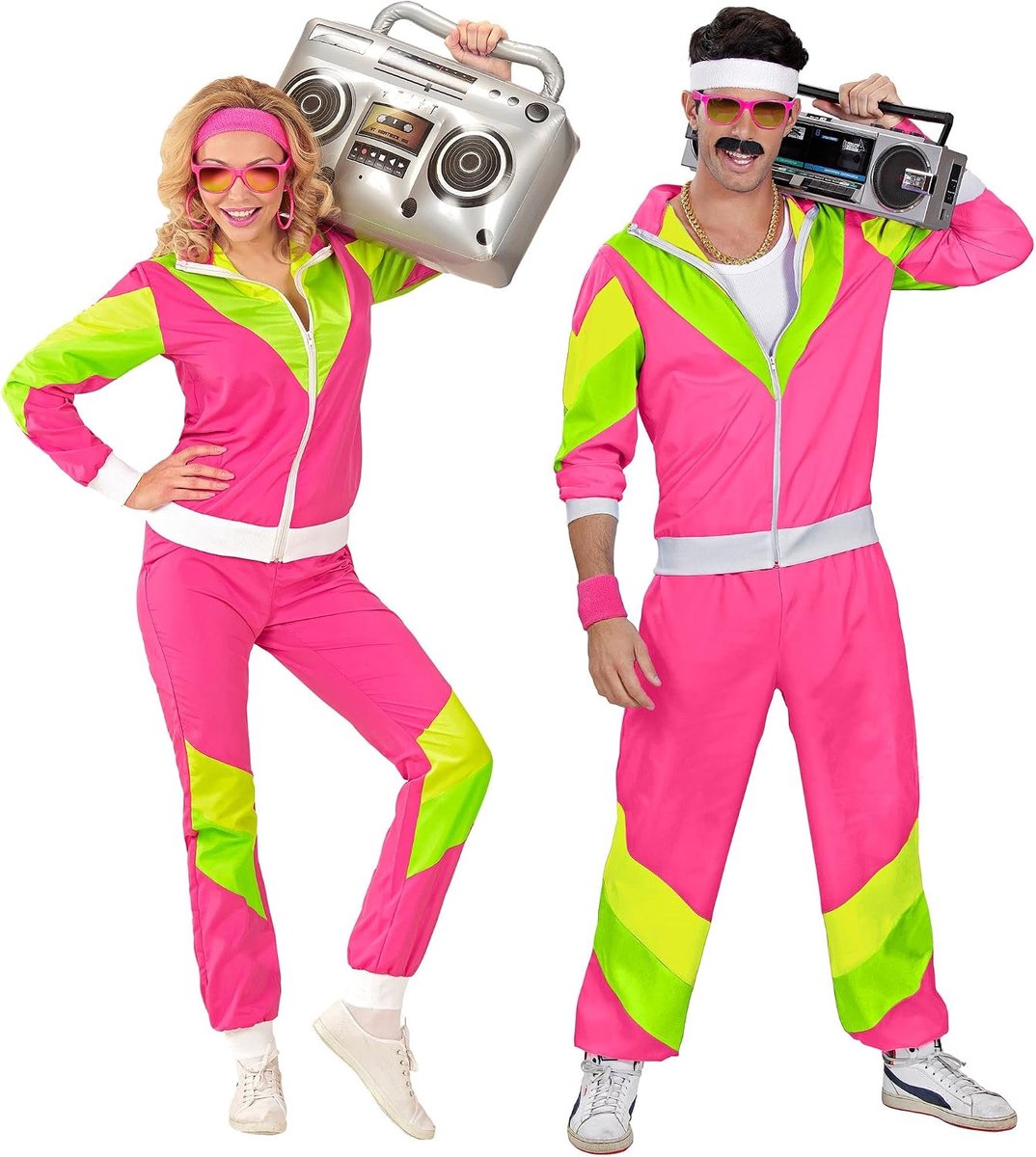 WIDMANN MILANO Party Fashion - Kostuumpak, jas en broek, jaren 80-outfit, joggingpak, badknoop-outfit, carnavalskostuums