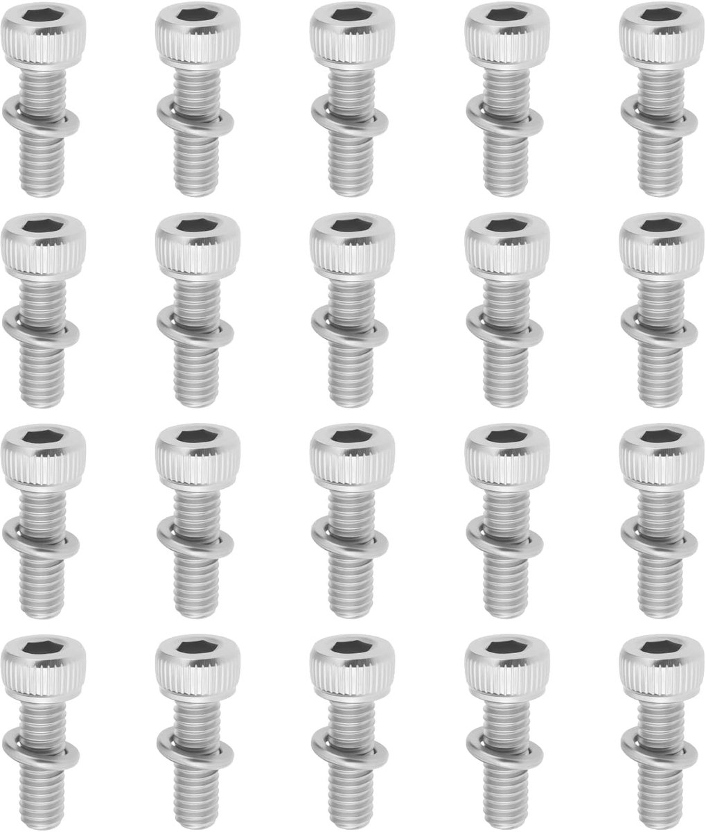 Dailygoods- Vlotterkamerbout M4x12mm - 20 stuks - Roestvrij Staal