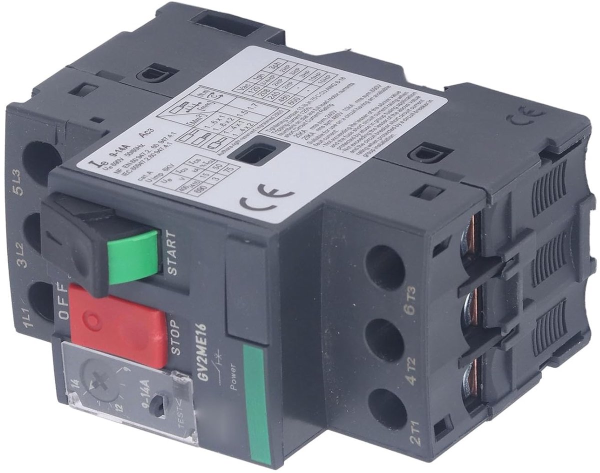 Dailygoods- Motorstroomonderbreker AC690V - Thermische/Magnetische Beveiliging - Stabiel/Secuur - Industrieel Gebruik - 9-14A - Eenvoudige Installatie