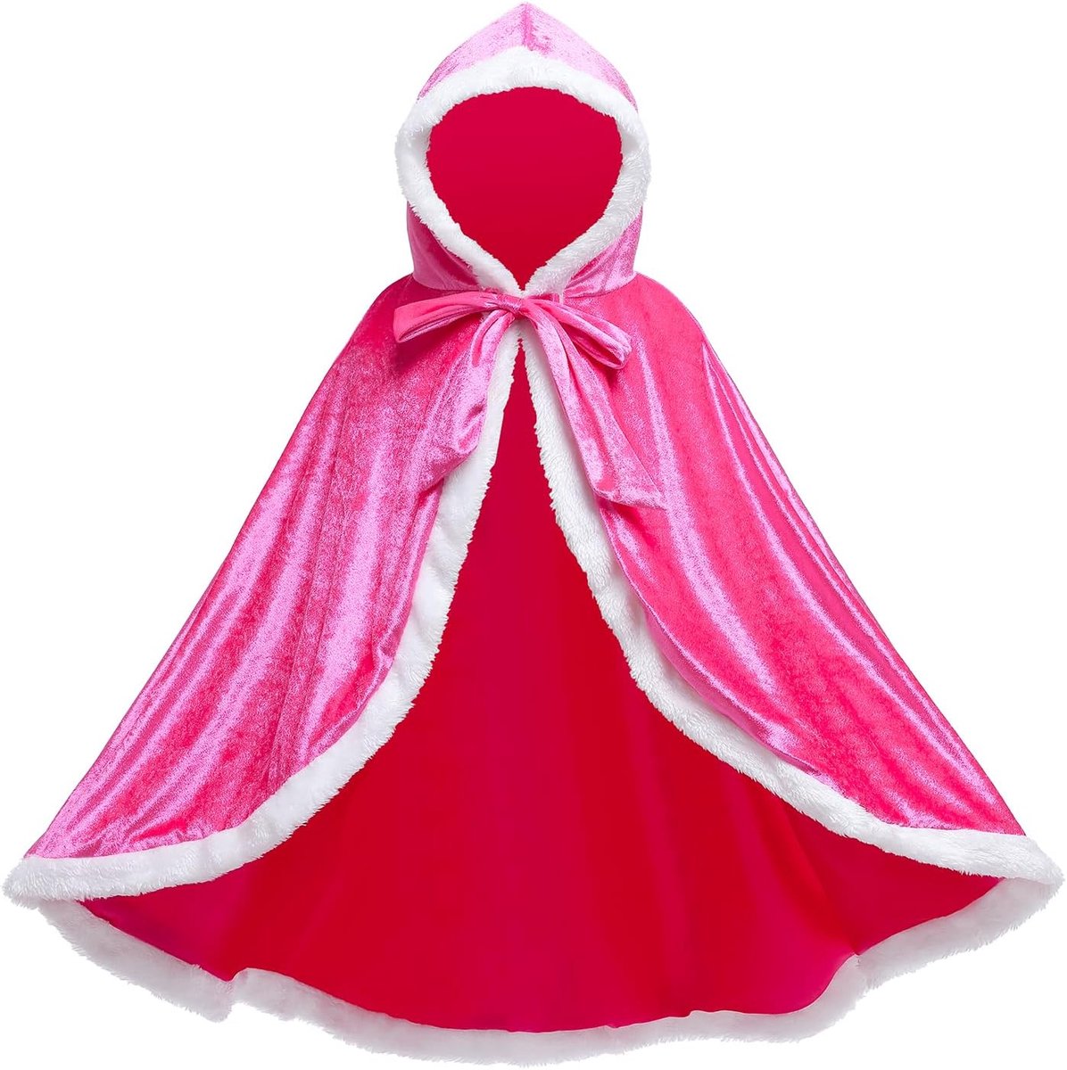 Hooded Manchet Cape Mid Lengte Prinses Mantel Fluwelen Meisjes Halloween Carnaval Kerst Maskerade Kostuum