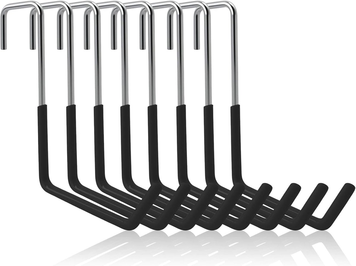 Dailygoods- Garagehaken 8 stuks - Robuuste Fietshouder - Antislip - Krasbestendig - Tot 30 kg - Geschikt voor Fietsen/Tuingereedschap