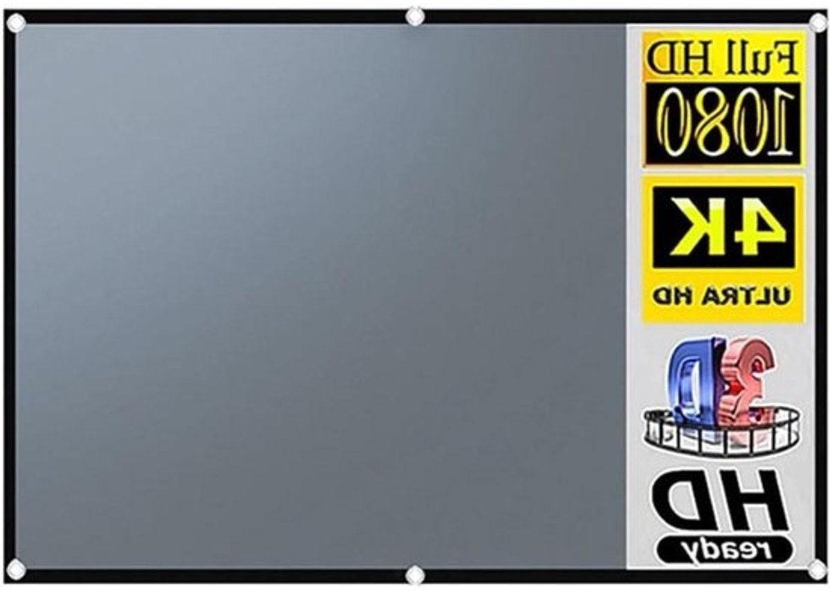 Projectorscherm - Projectie gordijn - Thuisbioscoop creëren - Kreukvrij polyester - 92 inch - Wit