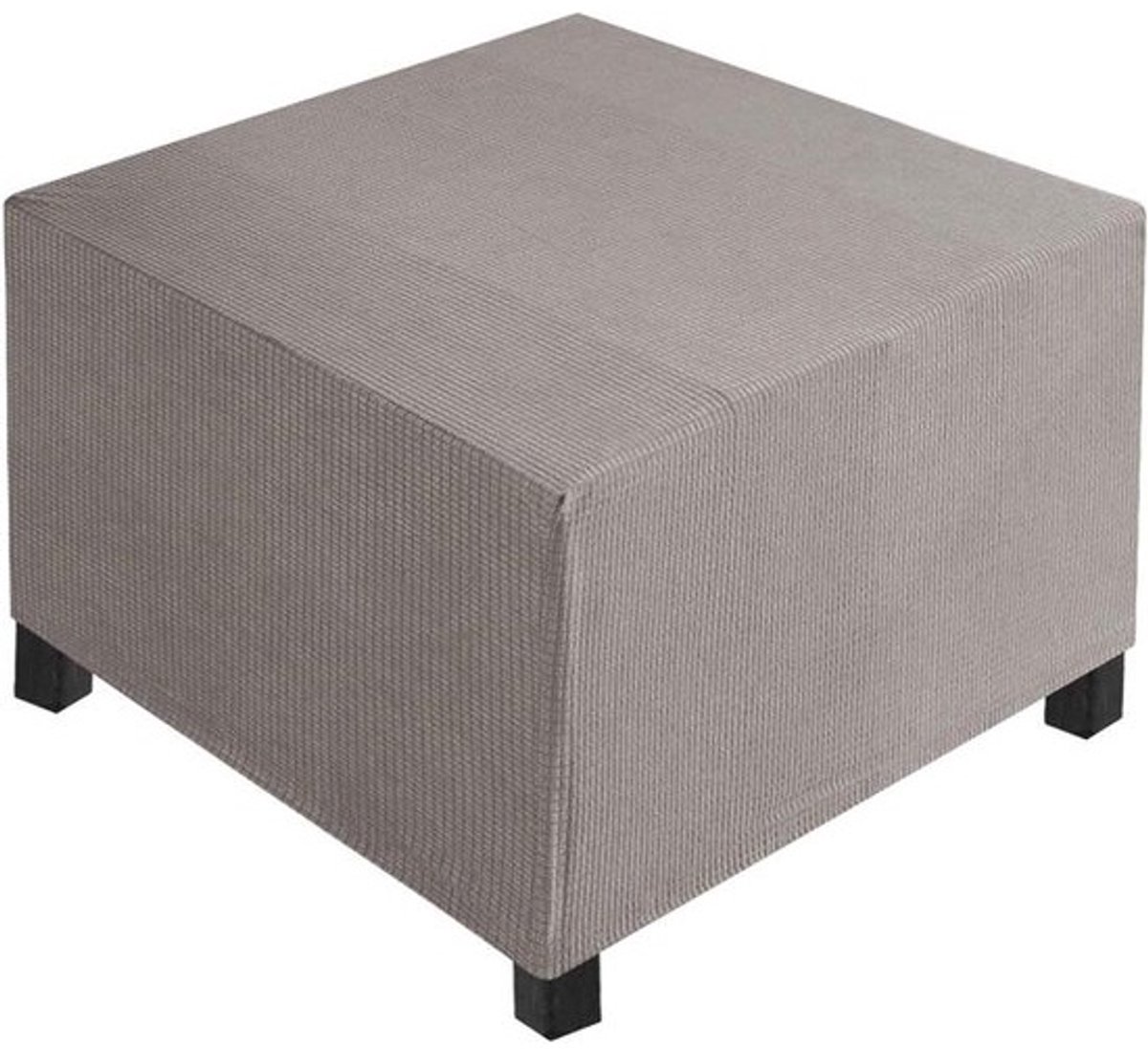 Voetenbank Hoes - Ottoman Cover Poef - Meubels Beschermen - Elastische Bodem - 60x60x45cm - Taupe