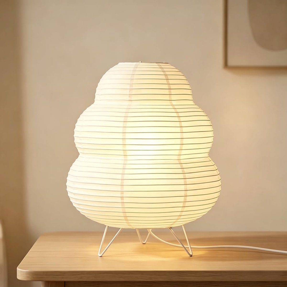 Tafellamp sneeuwpop, 24cm papieren lamp, papieren lamp