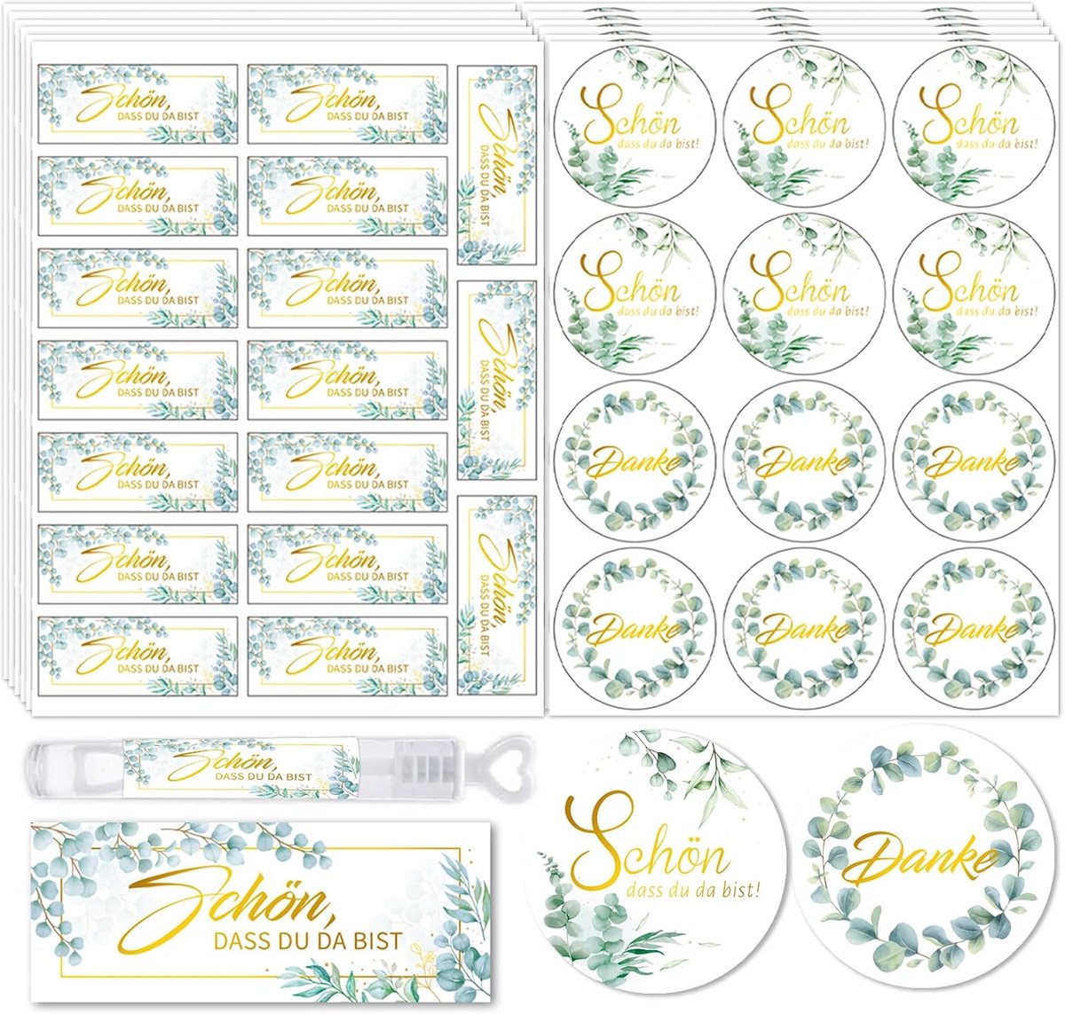 Dailygoods- Bruiloft Sticker Eucalyptus - Bedankstickers - Decoratie - Huwelijksgeschenken - Scrapbooking - Fotoalbum - Decoratiestickers