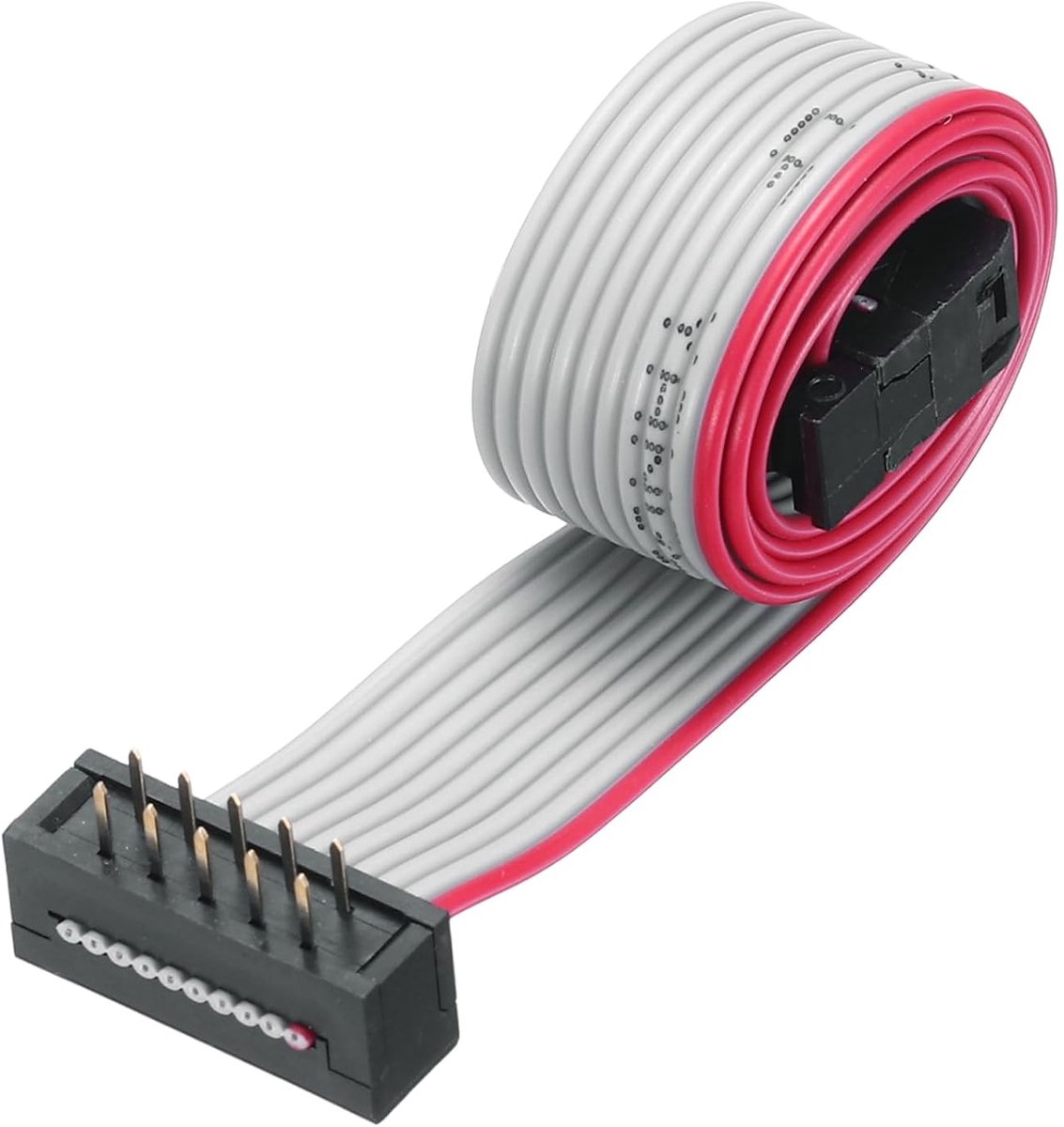 Lintkabel IDC FC/FD type A 10-pins afstand 2,54 mm lengte 0,3 meter grijs