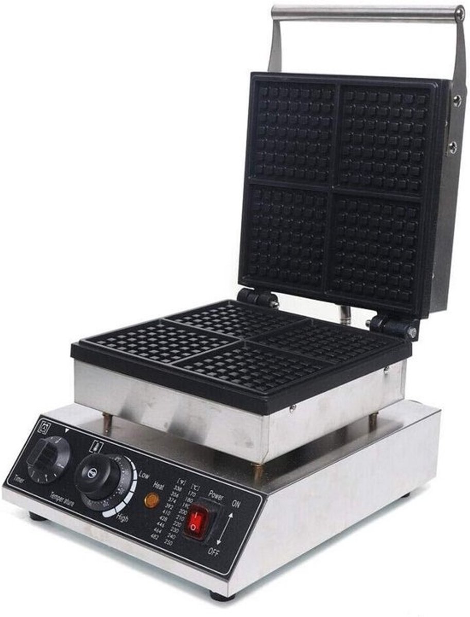 Elektrische Wafelijzer voor 2 Wafels - Antiaanbaklaag - Voor Wafels, Donuts en Sandwiches