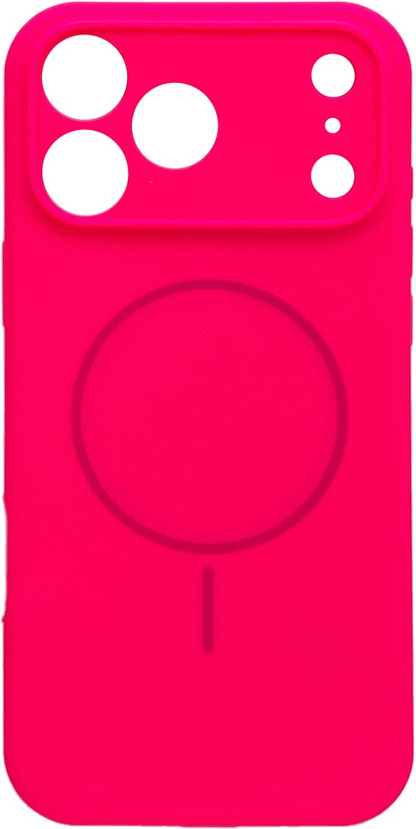 Casemania Hoesje Geschikt voor Apple iPhone 18 Pro Max - Neon Roze - Zachte Liquid Siliconen Magnetisch Back Cover Case - Geschikt voor MagSafe - Telefoonhoesje met Camera Bescherming
