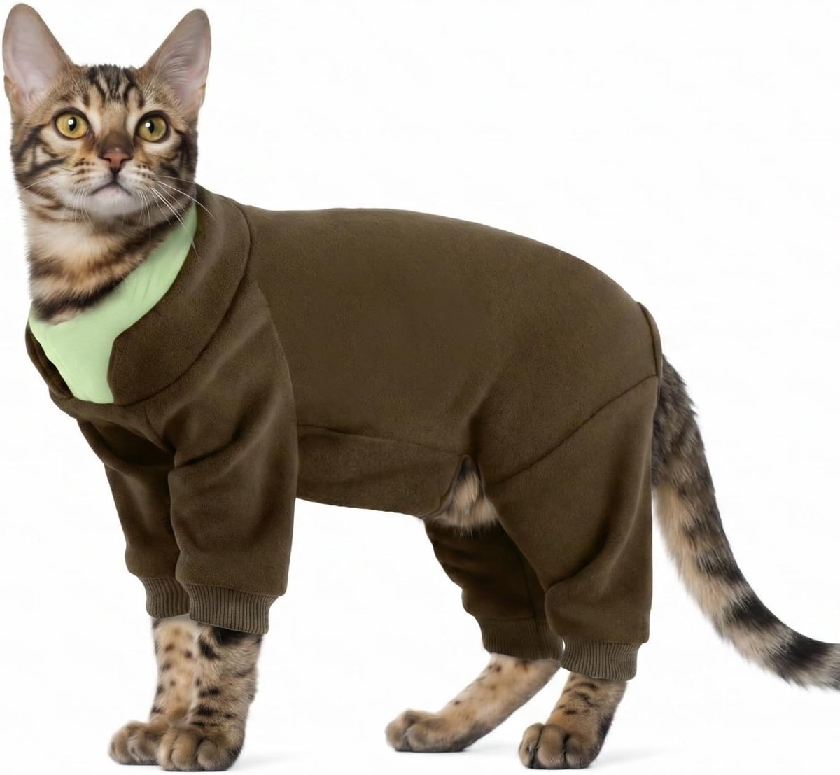 tegen likken, beschermend pak kat met lange mouwen, zachte en ademende kattenoverall voor huidbescherming, vachtbescherming en eenvoudige verzorging, kattenkleding voor binnen