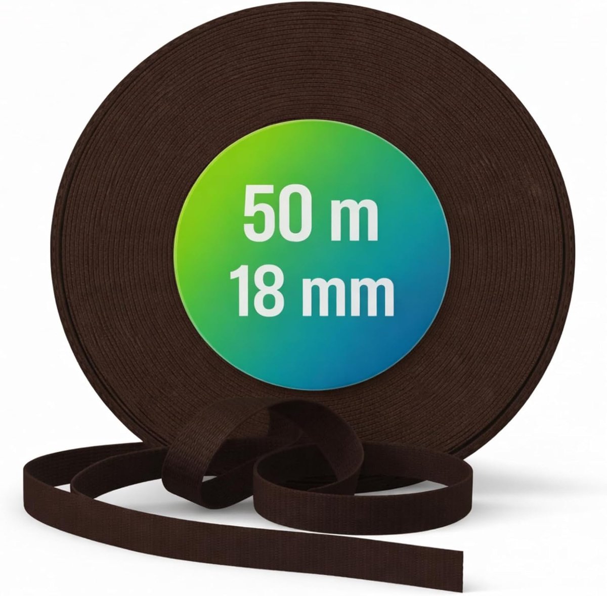 rolluikband, bronskleurig, 18 mm x 50 m, reservekabel, zacht en stijf, uv-bestendig en slijtvast, brons 18 mm, 50 meter