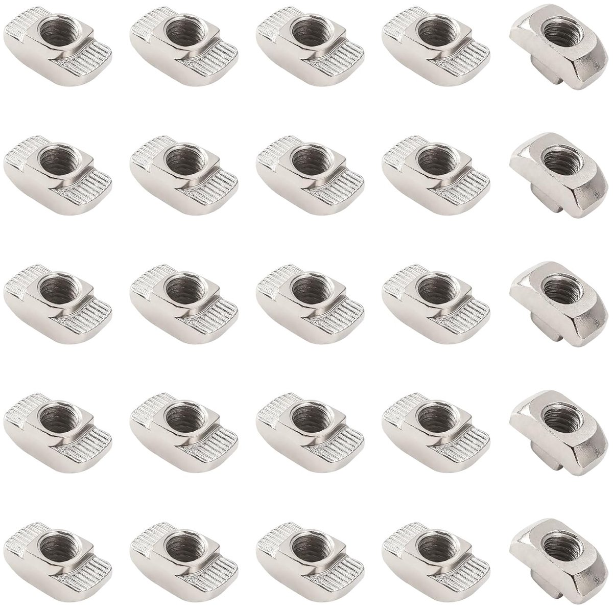 25 Stuks 45-Serie M8 Schuifmoer met T-sleuf, Hamerkop T-Moeren, voor Geëxtrudeerde Aluminium Rails Uit de 45-Serie