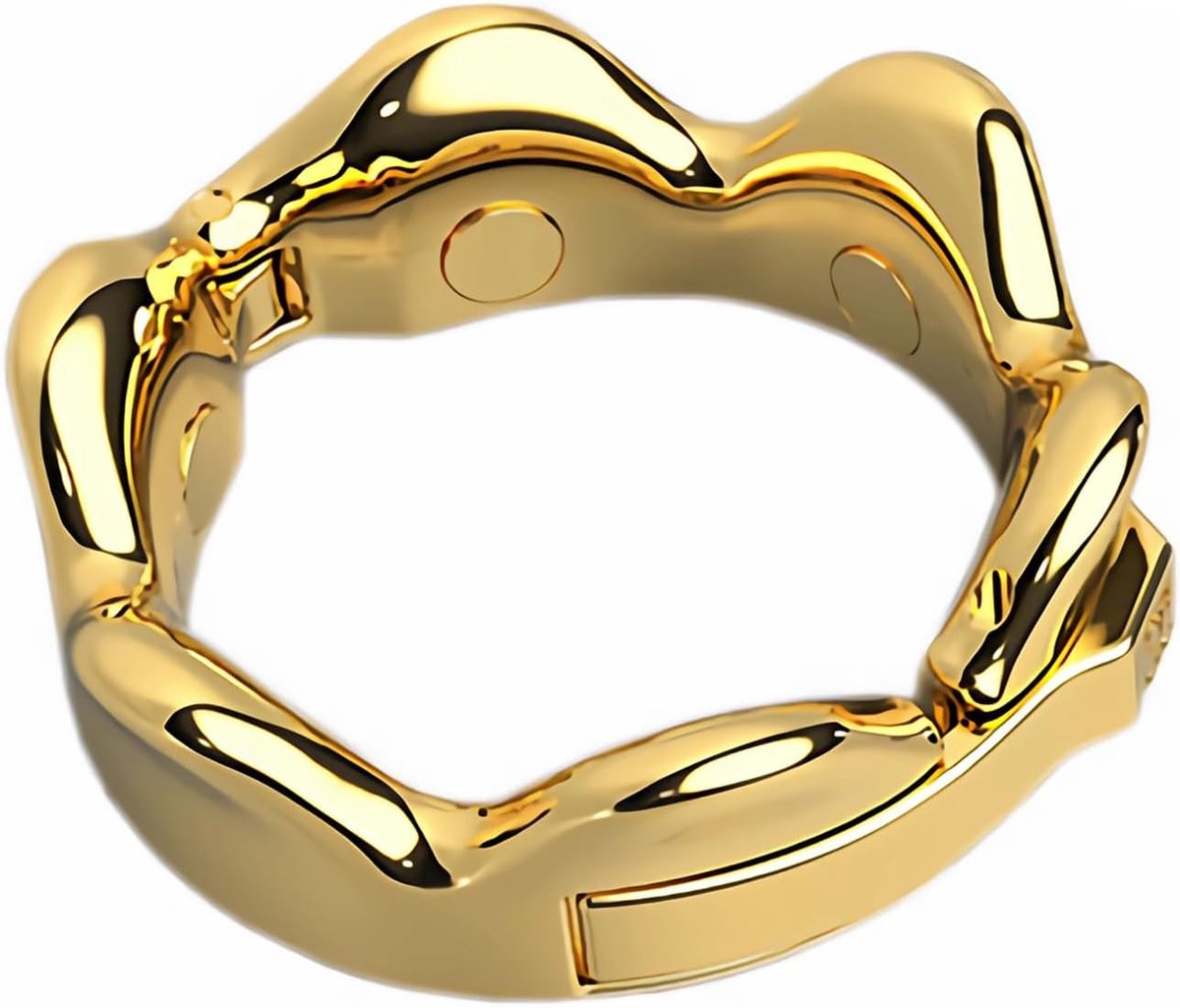 Adjustable Cock Ring Golden Metal Penis Rings Lotus shape Chastity Devices Adult Intimate Jewellery SM Bondage Sex Toys for Men (S)