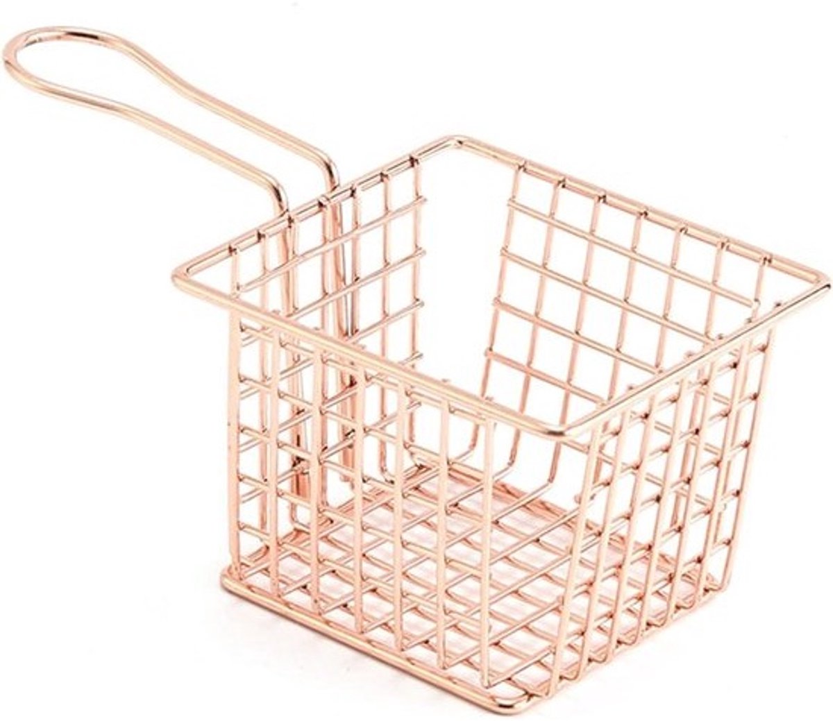 Mini Frituurmand - Snackhouder Friteuse - Hapjes Presenteren - Chique Europees Ontwerp - N.v.t. - rosé goud