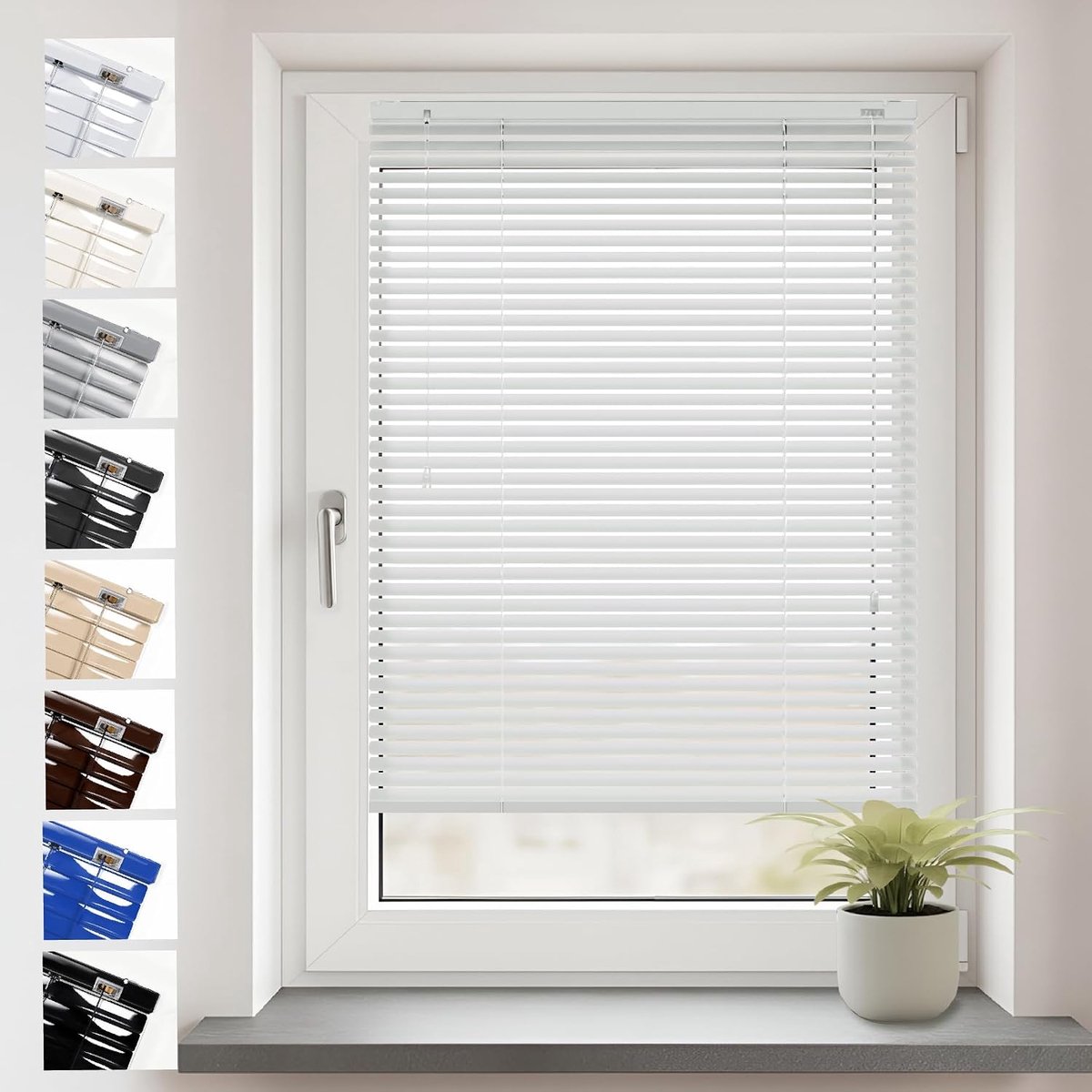 Aluminium Jaloezie voor Binnenshuis 75x130cm Klemmfix Wit