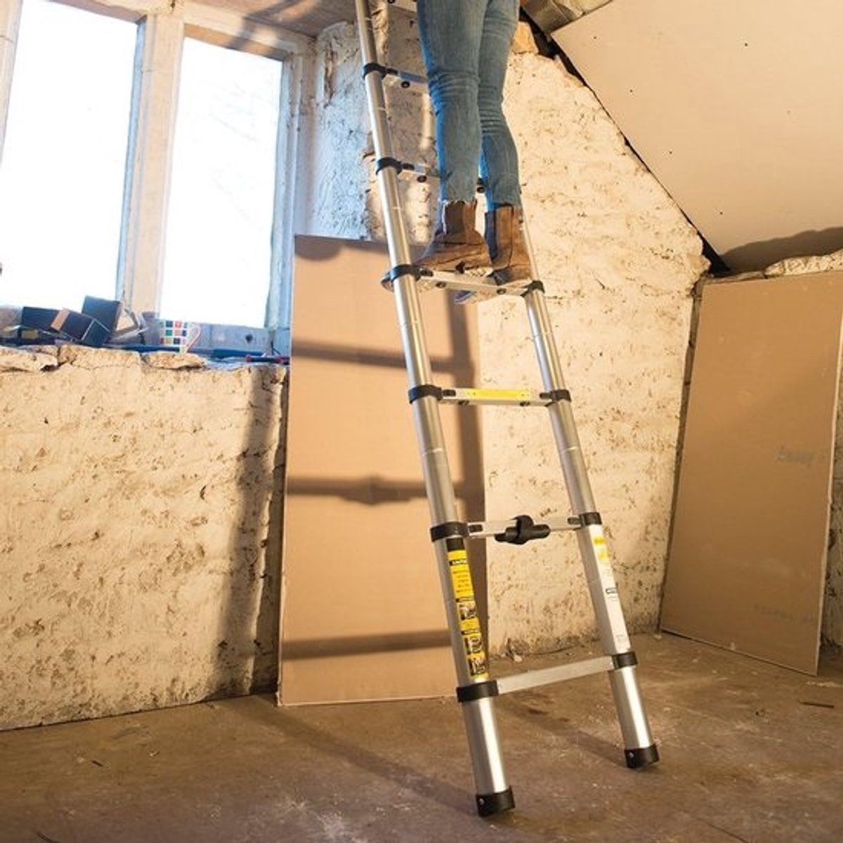 Telescopische ladder Tools 452123 Zwart-html content Telescopische ladder