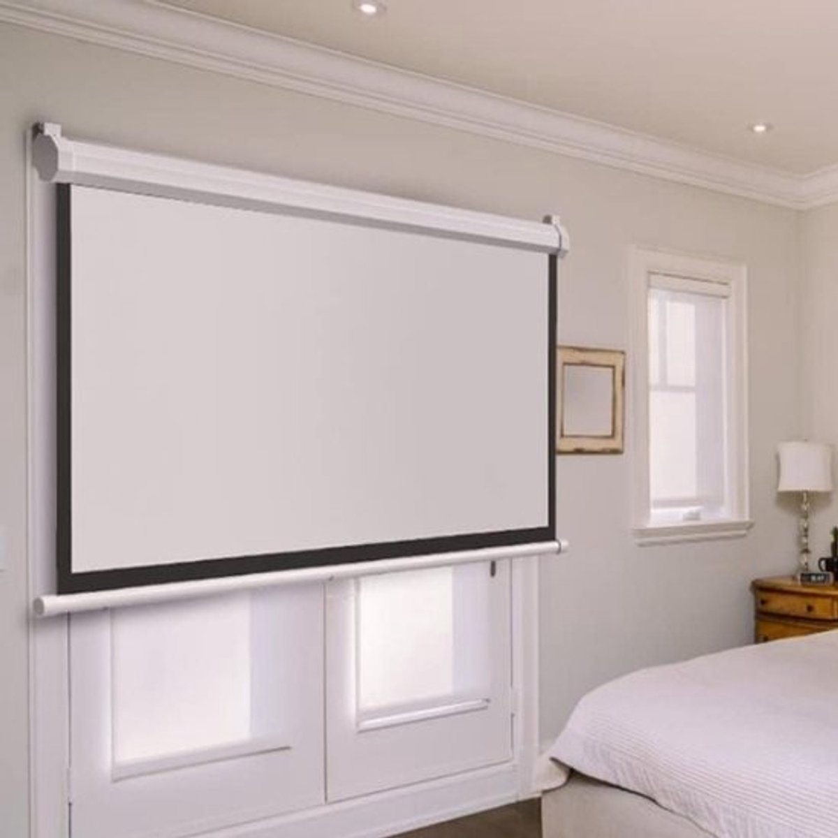 Projectiescherm Handmatig - HD Scherm - Film Kijken - Kreukvrij Materiaal - 60 Inch 16:9 - Wit