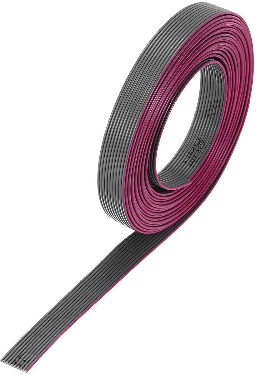 30AWG IDC draad lintkabel 2 m lengte 0,635 mm pitch 10 pin grijs voor JTAG/ISP verbinding