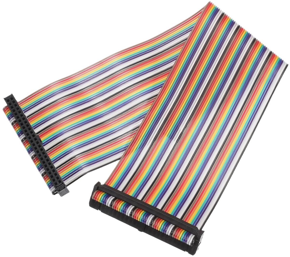 Lintkabel IDC Rainbow Wire stap 2,54 mm aansluiting 50 Pin FC dubbele stekker vrouwelijk zwart voor doe-het-zelf experimenten lengte 1 ft 1 stuk