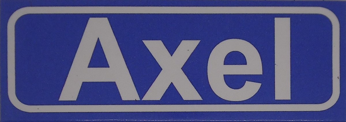 Souv© - koelkast magneet - plaatsnaam bord - kombord - souvenir - koelkastmagneetje - relatiegeschenk Axel