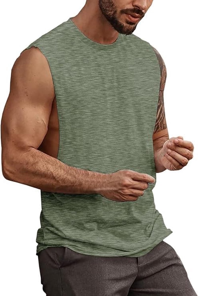 Heren tanktop mouwloos spiershirt zomer katoen onderhemd sport fitness bodybuilding shirts regular fit ademende workout okselshirts