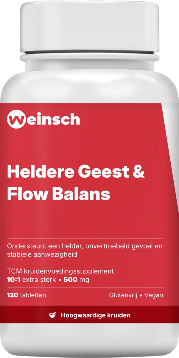 Weinsch Heldere Geest & Flow Balans (Di Tan Pian) | 10:1 extra sterk | 500mg | 120 tabletten