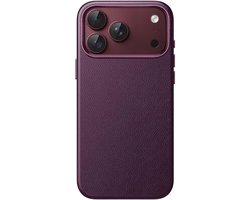 Zandarix Geschikt voor Apple iPhone 18 Pro Max - Leder - Geschikt voor Mag - Ingebouwde Camera Bedieningsknop - Antislip Grip - Microvezelvoering - Back Cover Hoesje - Cherry Red