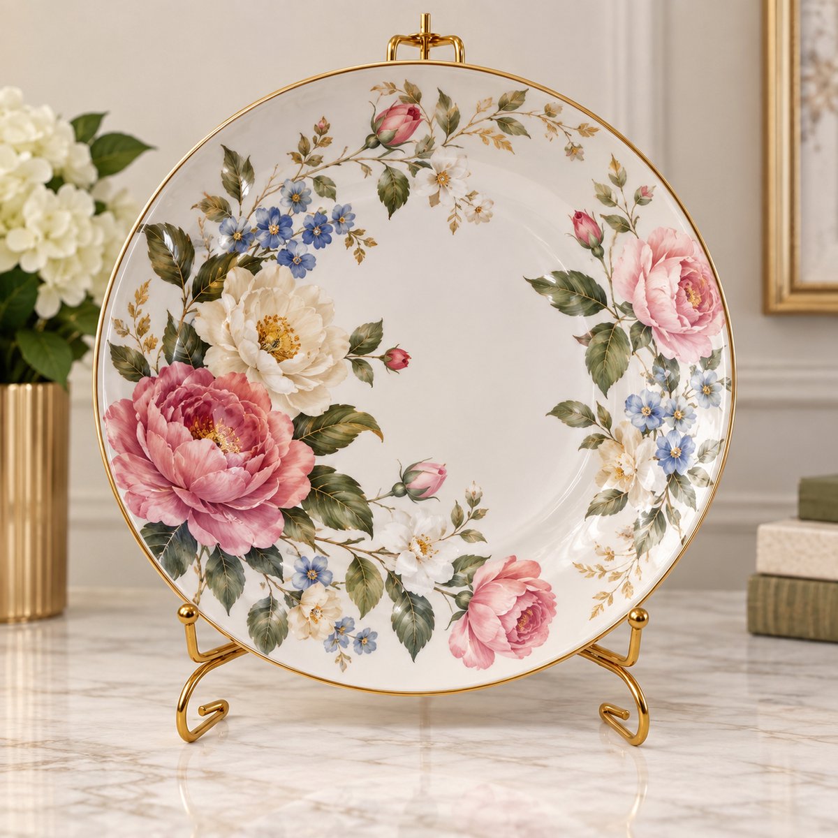 Bordhouder, boekhouder, boekenplank – 12 inch, goud