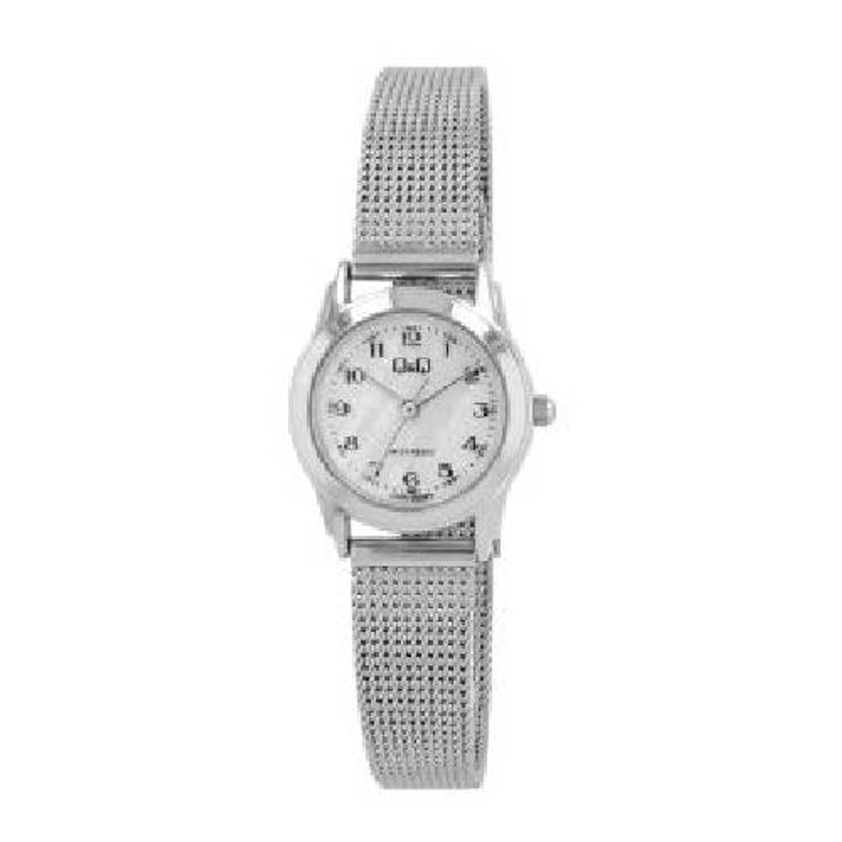 Q&Q-Horloge-dames-Milanese band-verstelbare band-klein model- 23 mm-duidelijke wijzerplaat-3 atm waterdicht-zilverkleur