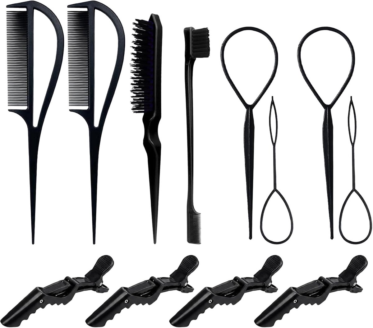 12 stuks haarborstel krokodil clips set, haarverf borstel gereedschap voor vrouwen en mannen, kappers styling clips praktisch en duurzaam, haarborstels haarclips accessoires (12 stuks)