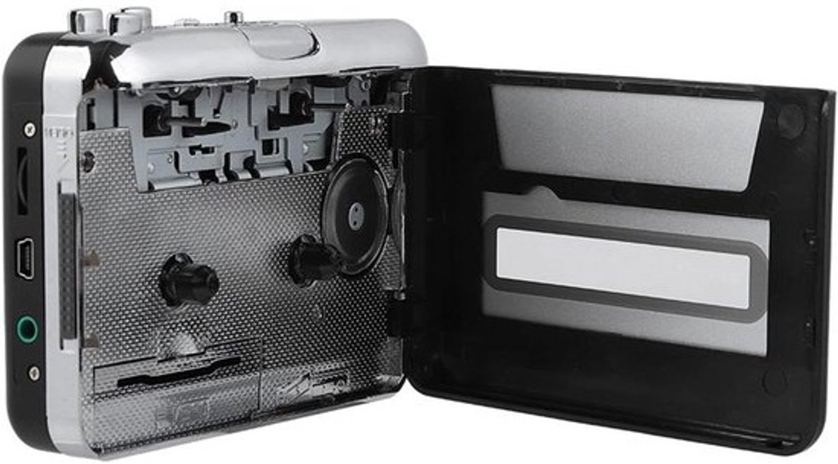 Cassette Speler - Muziek Converter - Oude Muziek Luisteren - Naar MP3 Formaat - 11 x 8.5 cm - Zwart