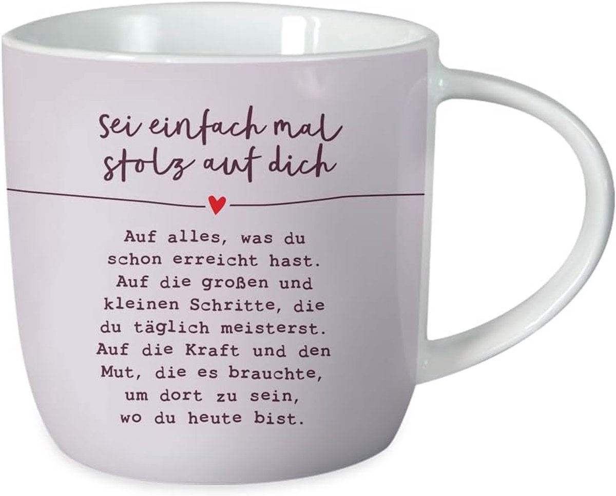 Koffiemok met spreuk 300 ml porseleinen mok Sei einfach mal troz auf dich
