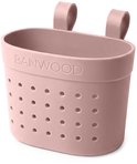 Lichtroze mandje van Banwood met gaatjes en bevestigingslussen.