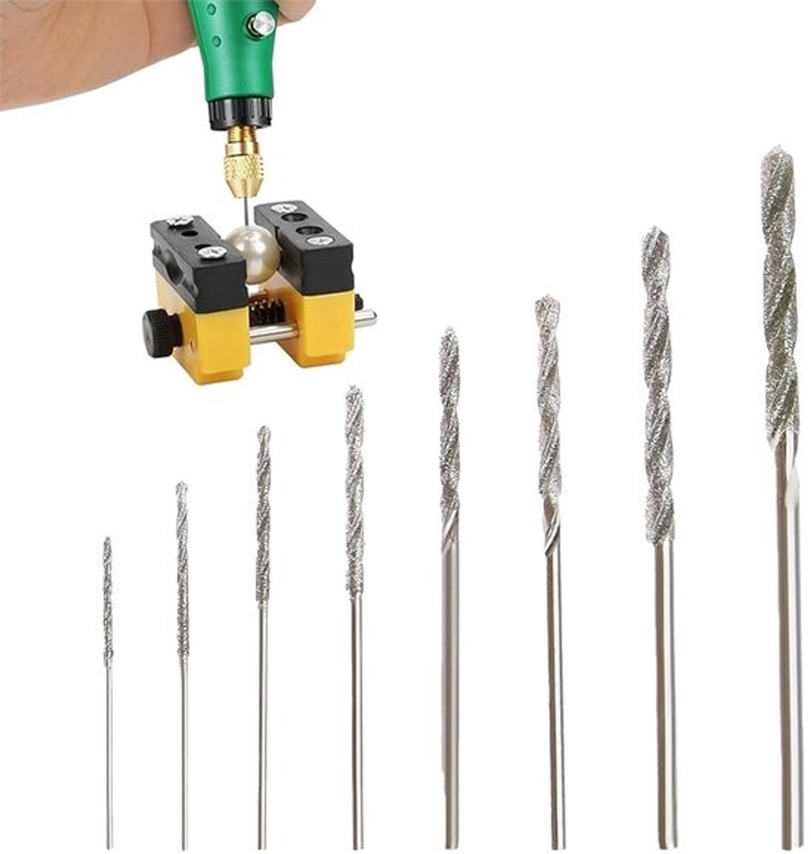 Diamantboren Set - Precisieboren - Materialen Bewerken - Hoogwaardige Coating - 8 Stuks - Zilverkleurig