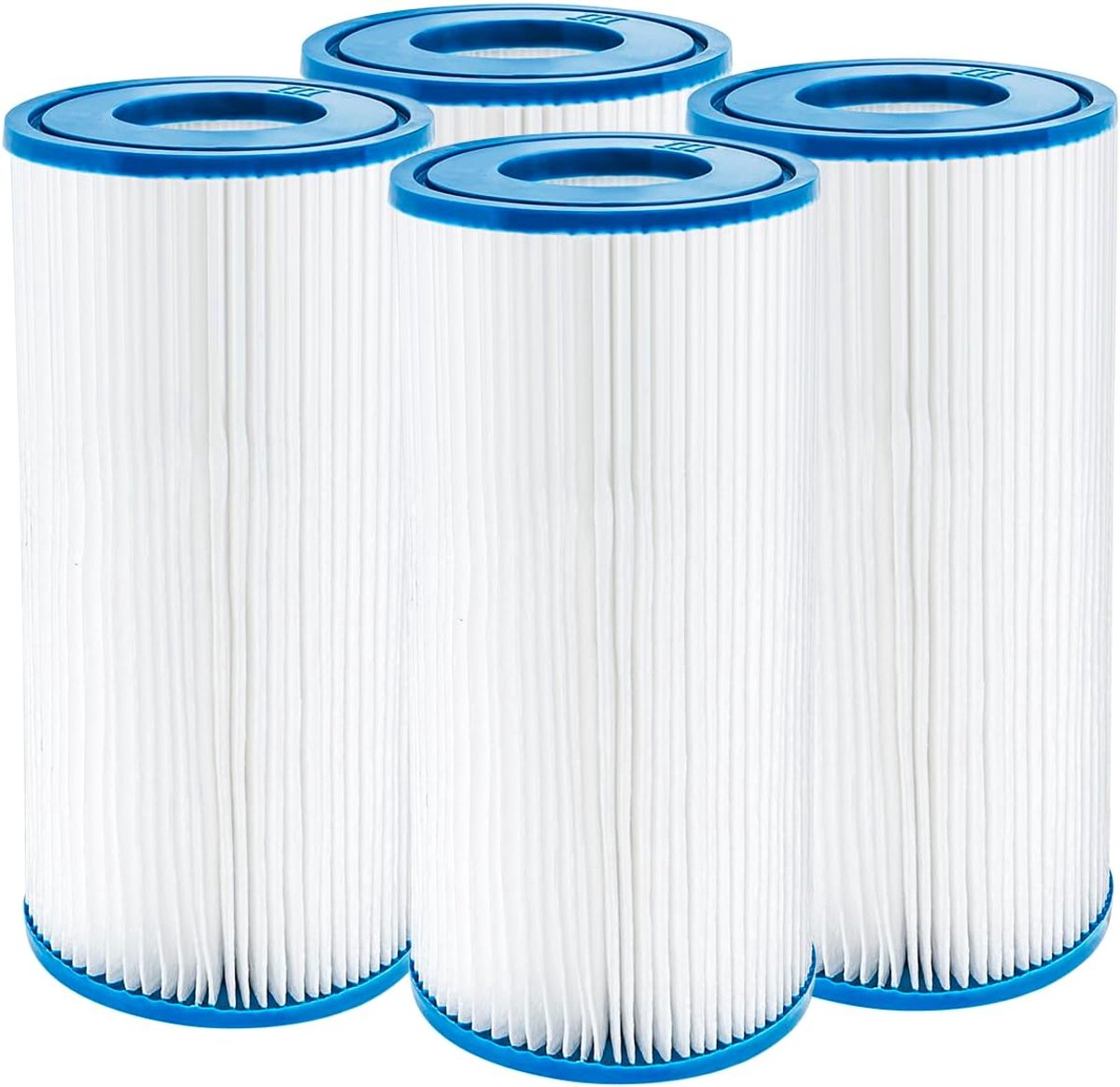 Dailygoods- Zwembadfilter 4 Stuks - Vervangingsfilter voor Bestway 58012 - Opvouwbaar Design - PETG Materiaal - 11 x 20 cm - Economisch en Eenvoudig t