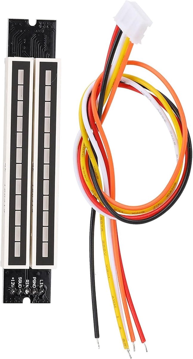 Stereo-pegelindicator, 12-delige stereo-pegelindicator met AGC-modus en instelbare module voor lichtgevoelige pegelindicatie